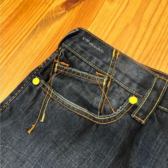 Vintage COOGI Australia Blue Denim Baggy Jeans Rainbow Logo 90s Hip Hop SZ 38X34 - Picture 4 of 14